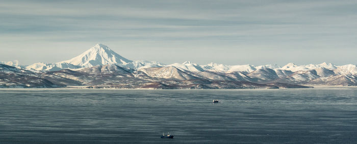 Scenic view of snowcapped mountain