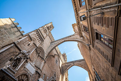 Low angle view of building against clear sky