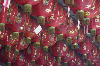 Full frame shot of lanterns hanging