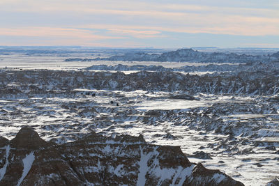 Scenic view of sea during winter