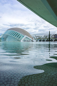 View of bridge against cloudy sky