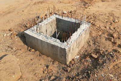 High angle view of construction site