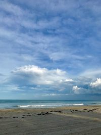 Scenic view of beach against sky