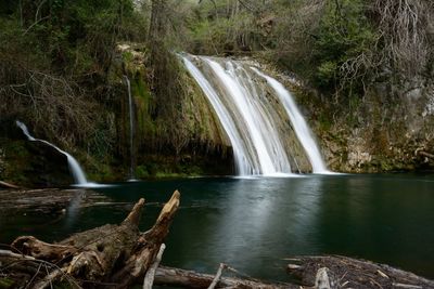 Scenic view of waterfall