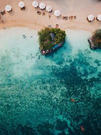 High angle view of sea shore