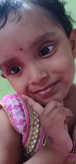 Close-up portrait of cute baby