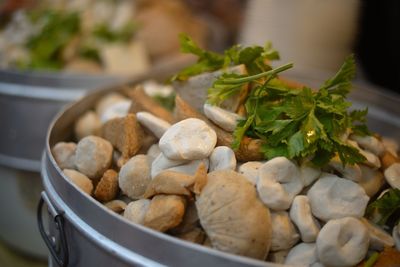 High angle view of food in container