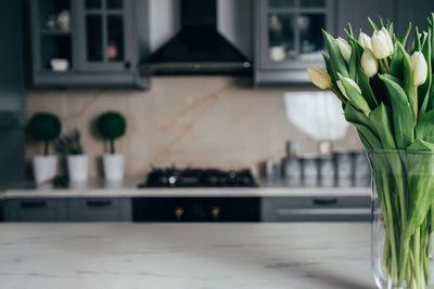 Close-up of potted plant on table at home