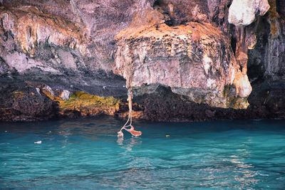 Macaque long tailed monkey playing ocean cliffs phuket bangkok macaca cercopithecinae thailand asia