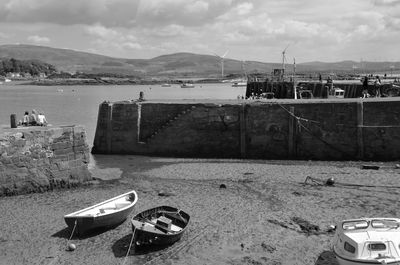 Boats in harbor