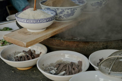 Close-up of food on table