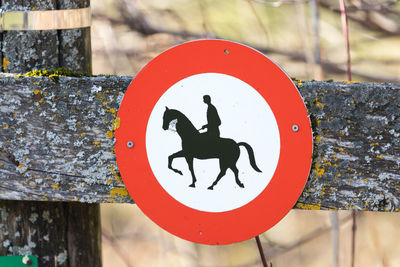 Close-up of road sign