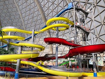 Low angle view of amusement park ride