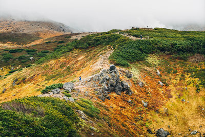 Scenic view of landscape during autumn