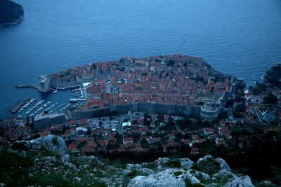 Town at dusk