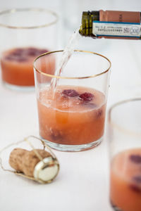 Close-up of drink in glass on table