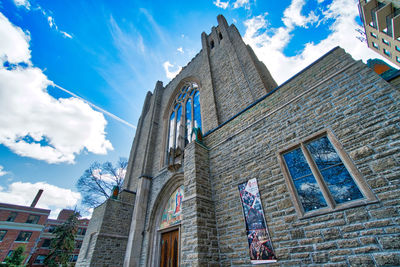 Low angle view of historic building against sky