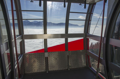 View of sea through window