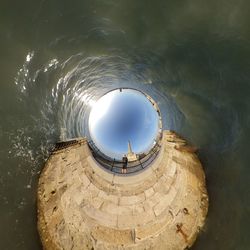 High angle view of sea against sky