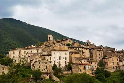 Low angle view of buildings against sky