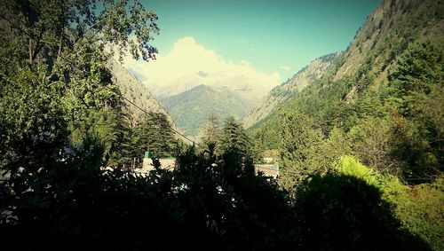 Scenic view of mountains against sky