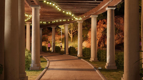 Empty corridor of temple