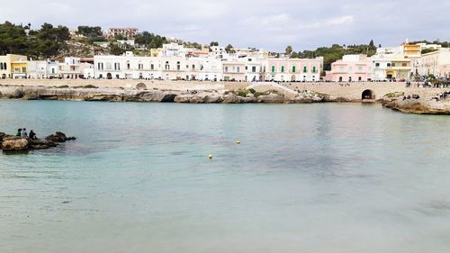 View of river with buildings in background