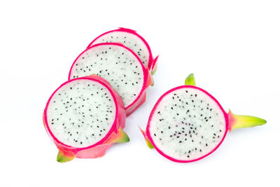 Close-up of fruits against white background