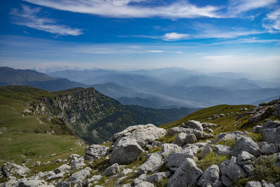 Scenic view of mountains against sky