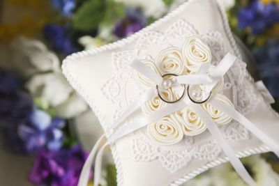 Close-up of white flower bouquet