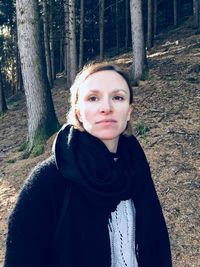 Portrait of woman in forest