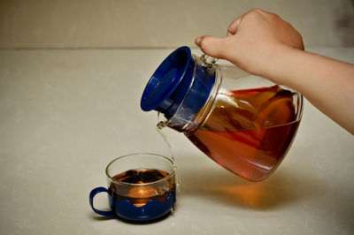 Close-up of hand holding coffee