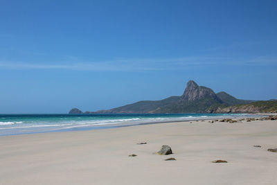 Scenic view of beach against sky