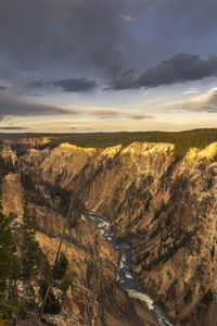 Scenic view of landscape against sky during sunset