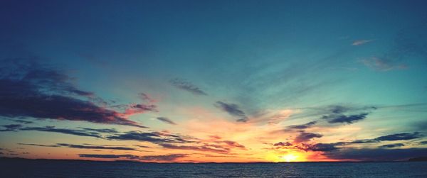 Scenic view of sea at sunset