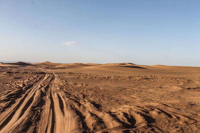 Scenic view of desert against sky