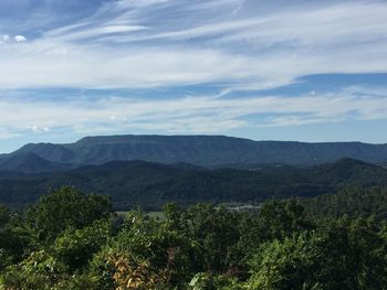 Scenic view of mountains against sky