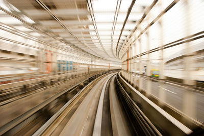 Train passing through tunnel