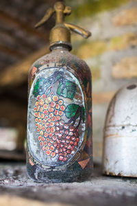 Close-up of rusty metallic object