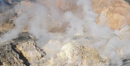 Panoramic view of volcanic landscape