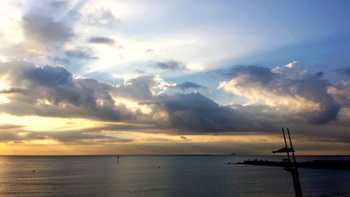 Scenic view of sea at sunset