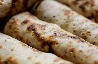 High angle view of bread in plate