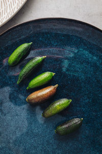 High angle view of bananas on table