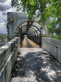 Footbridge over canal in city