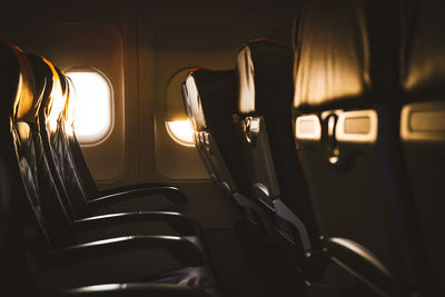 Interior of airplane