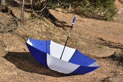 High angle view of boats moored in water