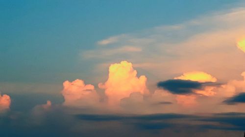 Low angle view of orange clouds in sky