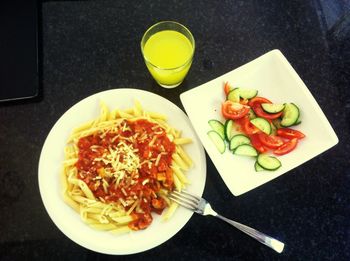 Close-up of food served in plate