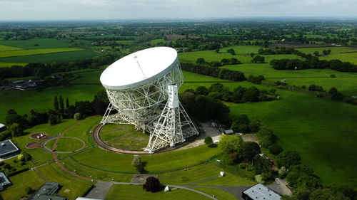 Lovell telescope , jodrell bank , cheshire , drone video 2022.