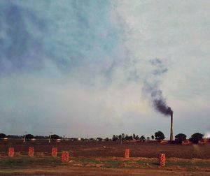 Scenic view of field against sky